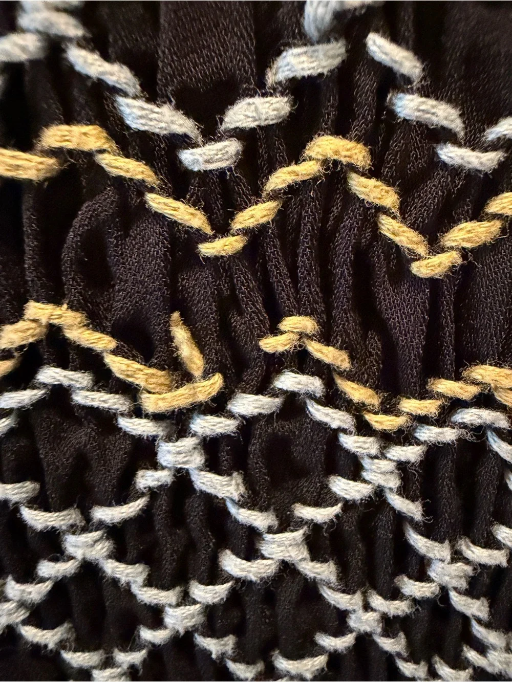 Free People Smocked Dress with Textured Stitching - a few imperfections, see pic